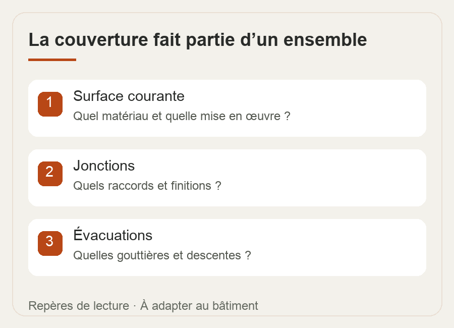 La couverture fait partie d’un ensemble — schéma des étapes à vérifier